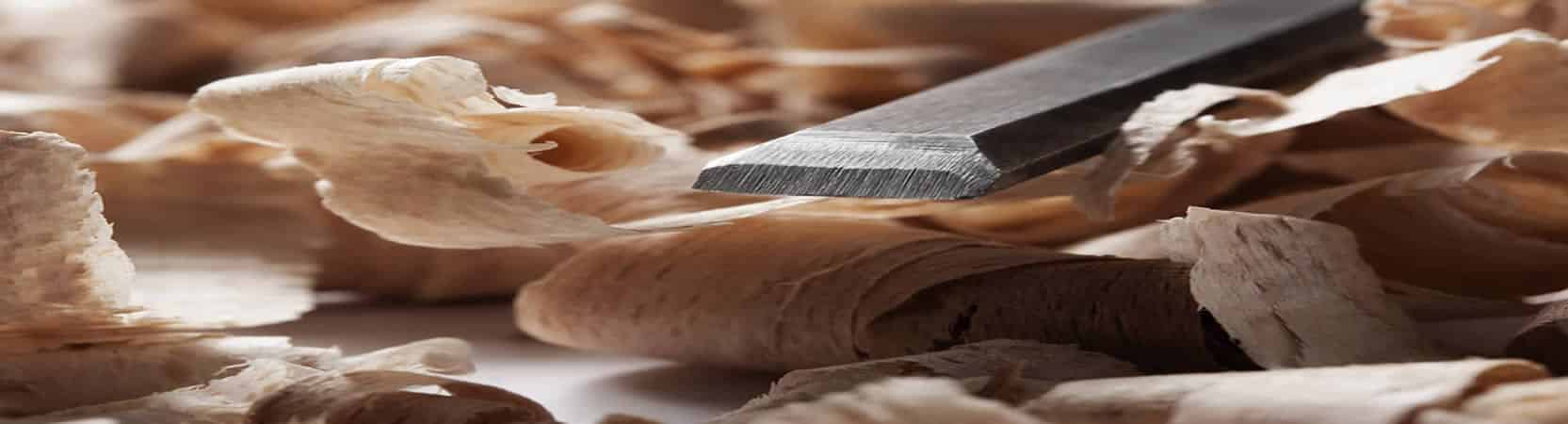 Shavings from a crafted piece of wood